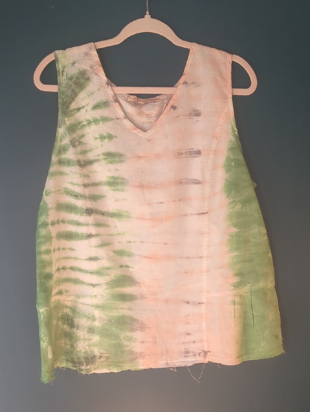 XCVI Wearables Linen Tie dye XL Linen Mix Top